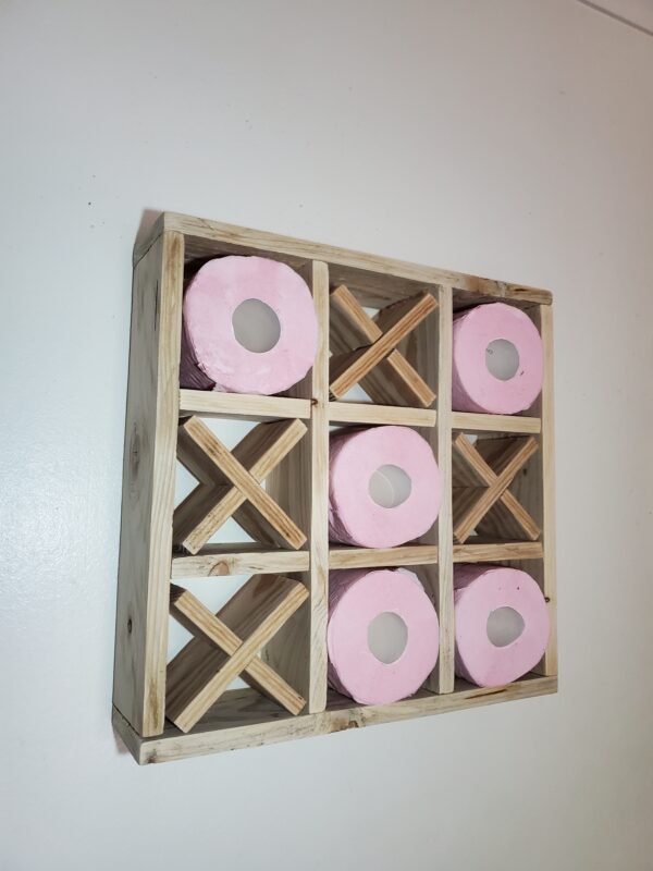 Porte papiers toilette "Morpion" en bois brut profil